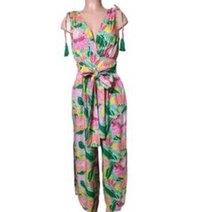 American & Beyond Floral Sleeveless Jumpsuit